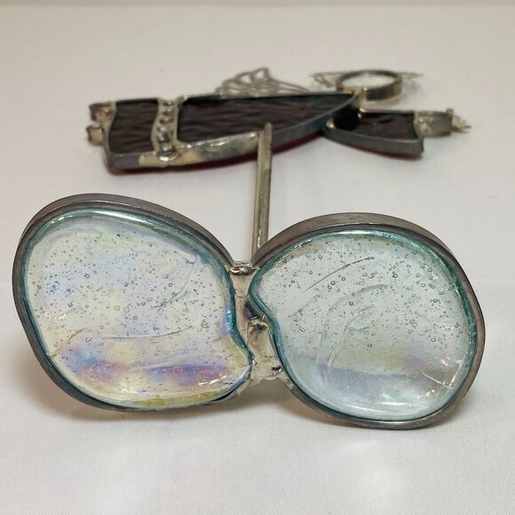 VNTG Stained Glass & Metal Angel Figurine 8.5” x 6” EUC - Picture 6 of 6